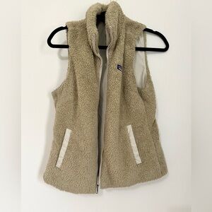 Patagonia Vest Women’s Medium Tan Los Gatos Sherpa Fleece Pockets Full Zip